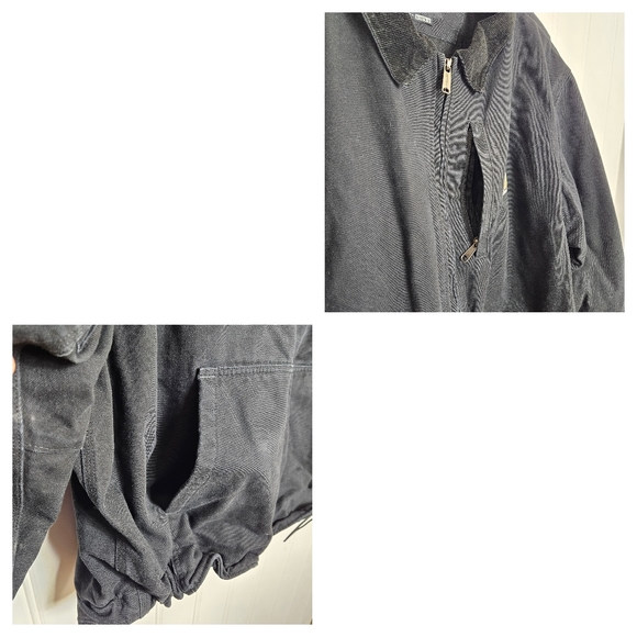 Carhartt Full Swing Fleece‑Lined Washed Black Workwear Jacket 2XL Tall Rugged - Picture 5 of 16